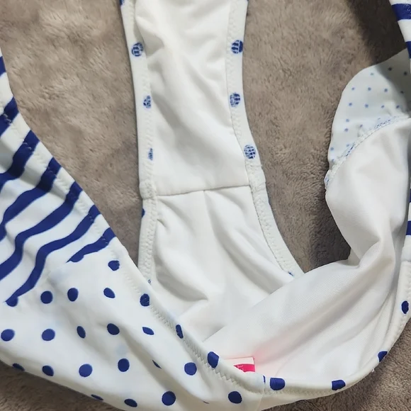 Victoria's Secret Blue & White Bikini Set L Bottom Top Is 34C - Picture 7 of 8